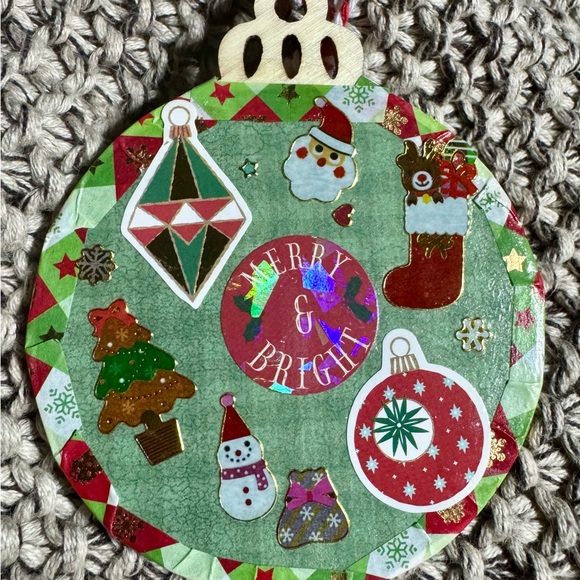 A set of 4 new unique handmade wooden 3x3” Christmas tree hanging ornaments $40 - Picture 7 of 13